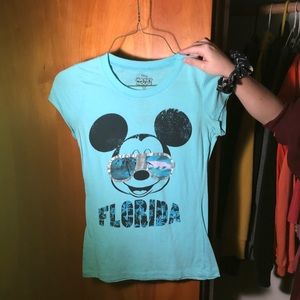 A blue Mickey Mouse t shirt